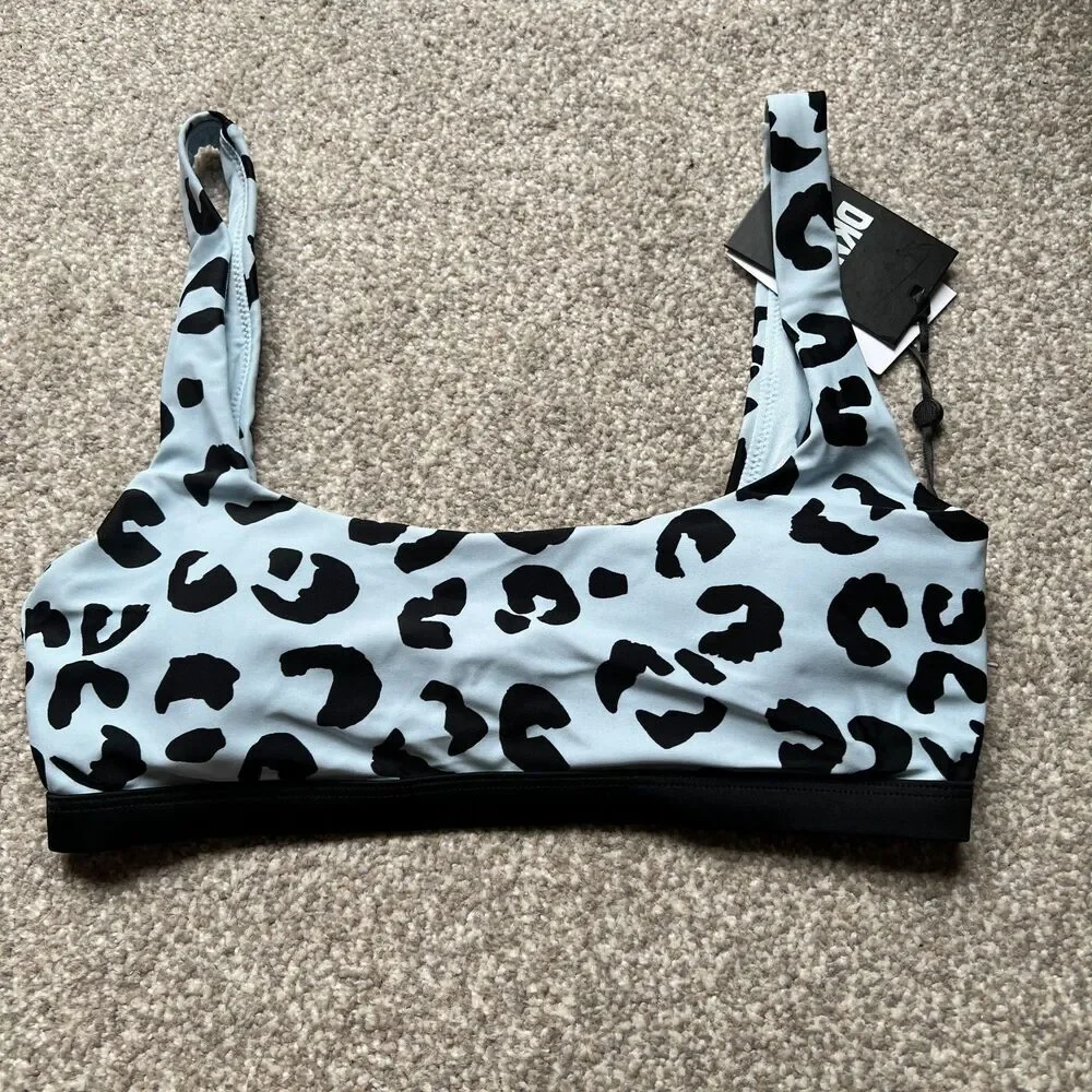 DKNY SWIM sz S Grey Cheetah Print‎ Bralette 1